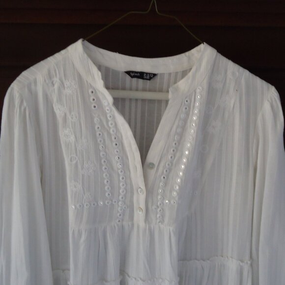 Shift Dress White Cotton 8 - Picture 1 of 10